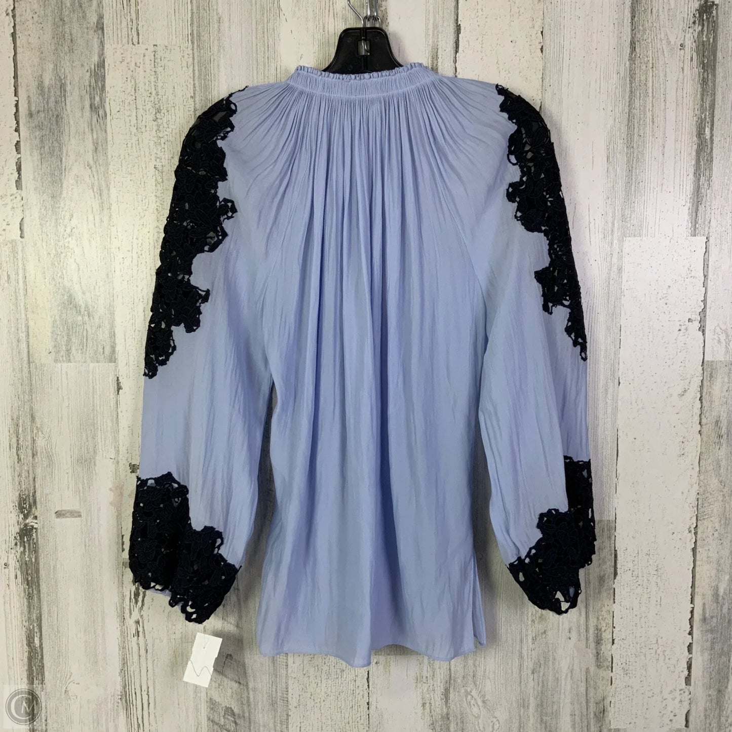 Blouse Designer By Halston In Blue, Size: L
