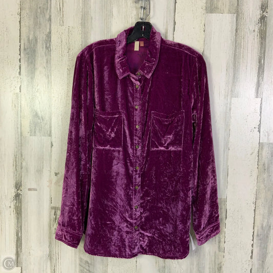 Top Long Sleeve By Pilcro In Purple, Size: M