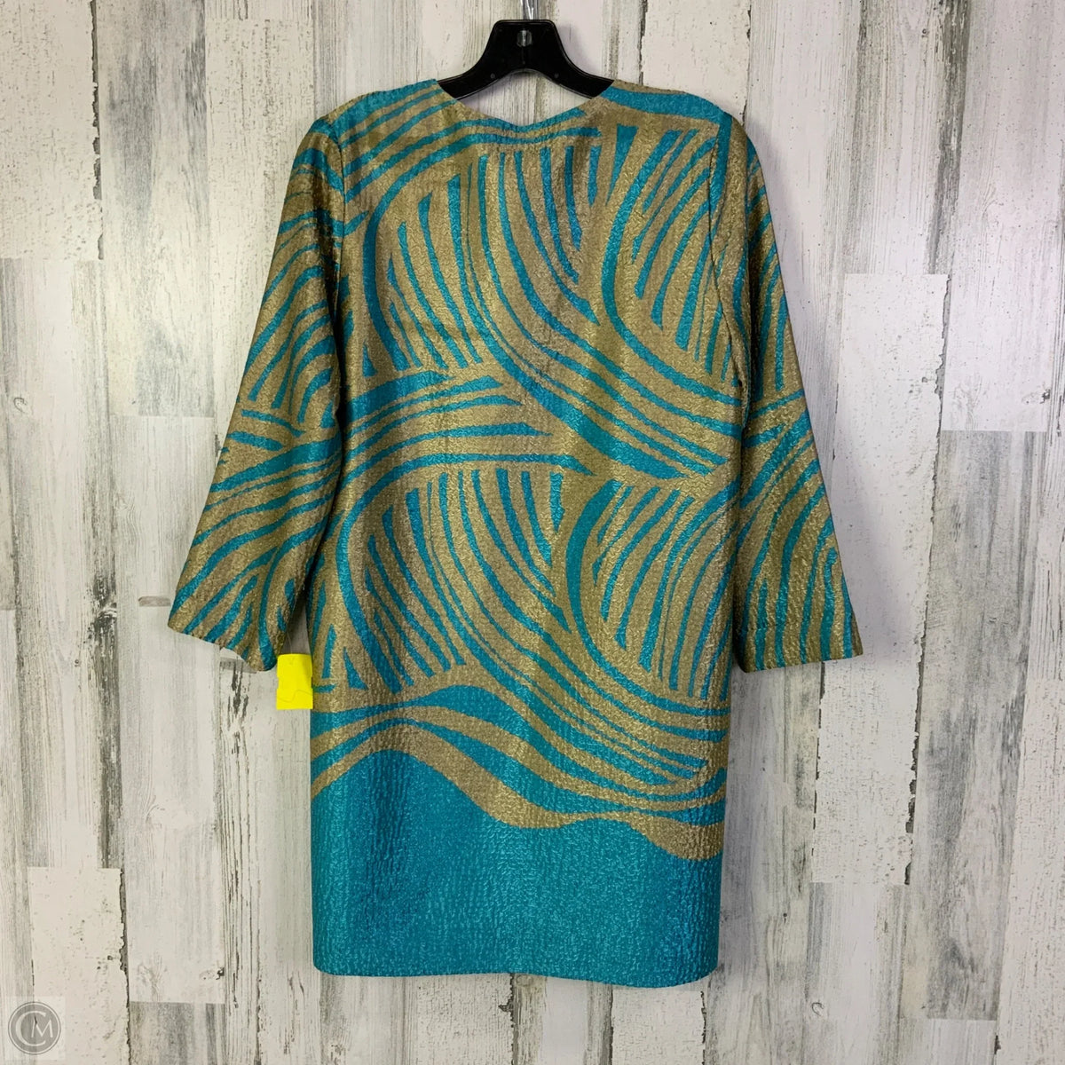 Cardigan By Chicos In Blue & Gold, Size: M
