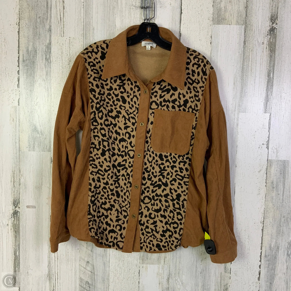 Jacket Shirt By Umgee In Brown, Size: M
