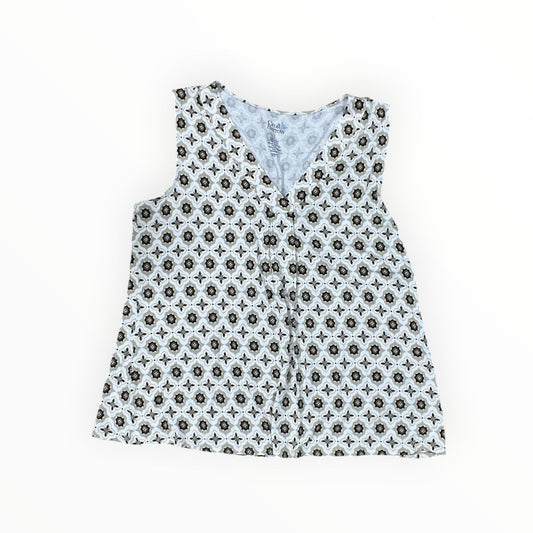 Top Sleeveless By Croft And Barrow In Brown & Cream, Size:L