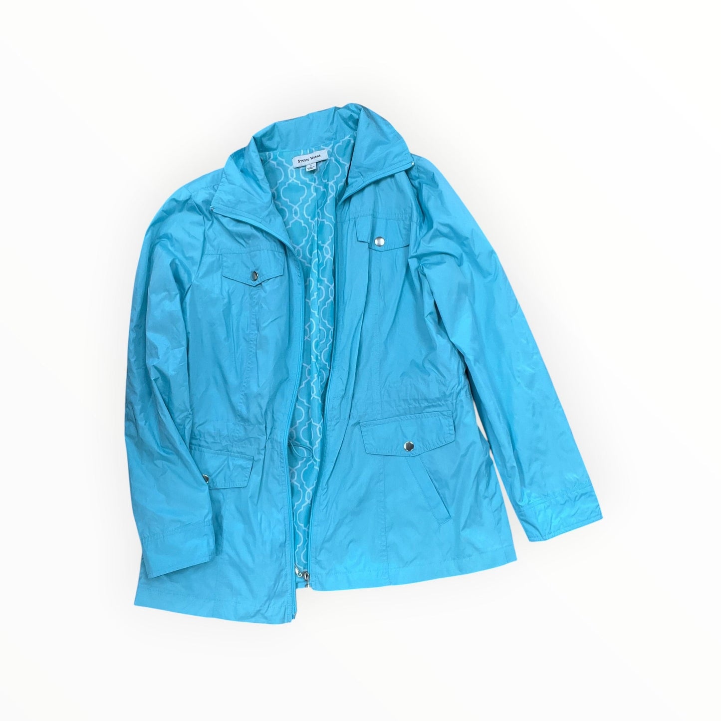 Jacket Windbreaker By Studio Works In Aqua, Size:S