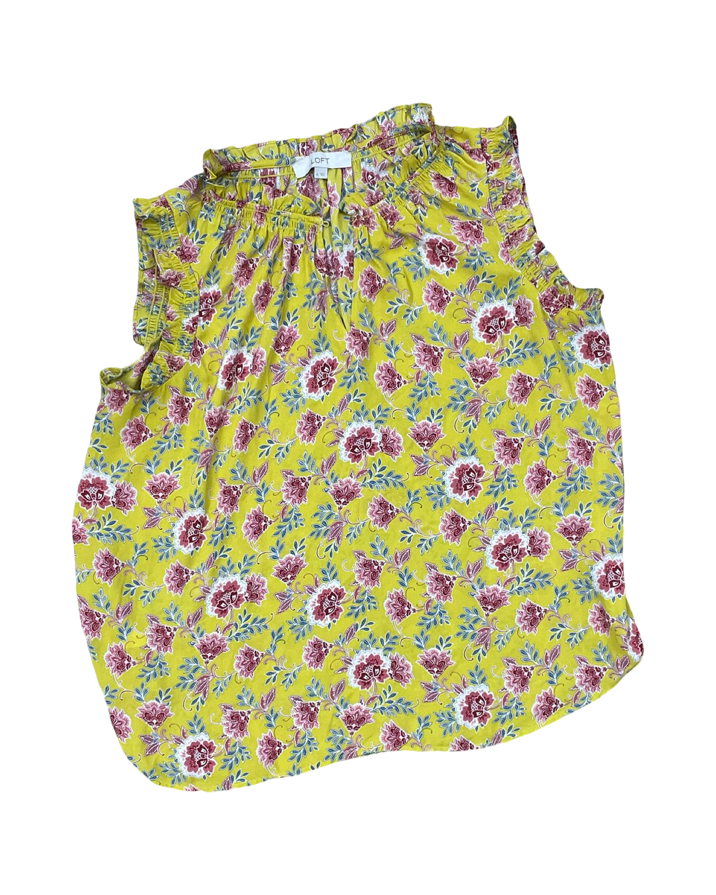 Top Sleeveless By Loft In Yellow, Size:Xl