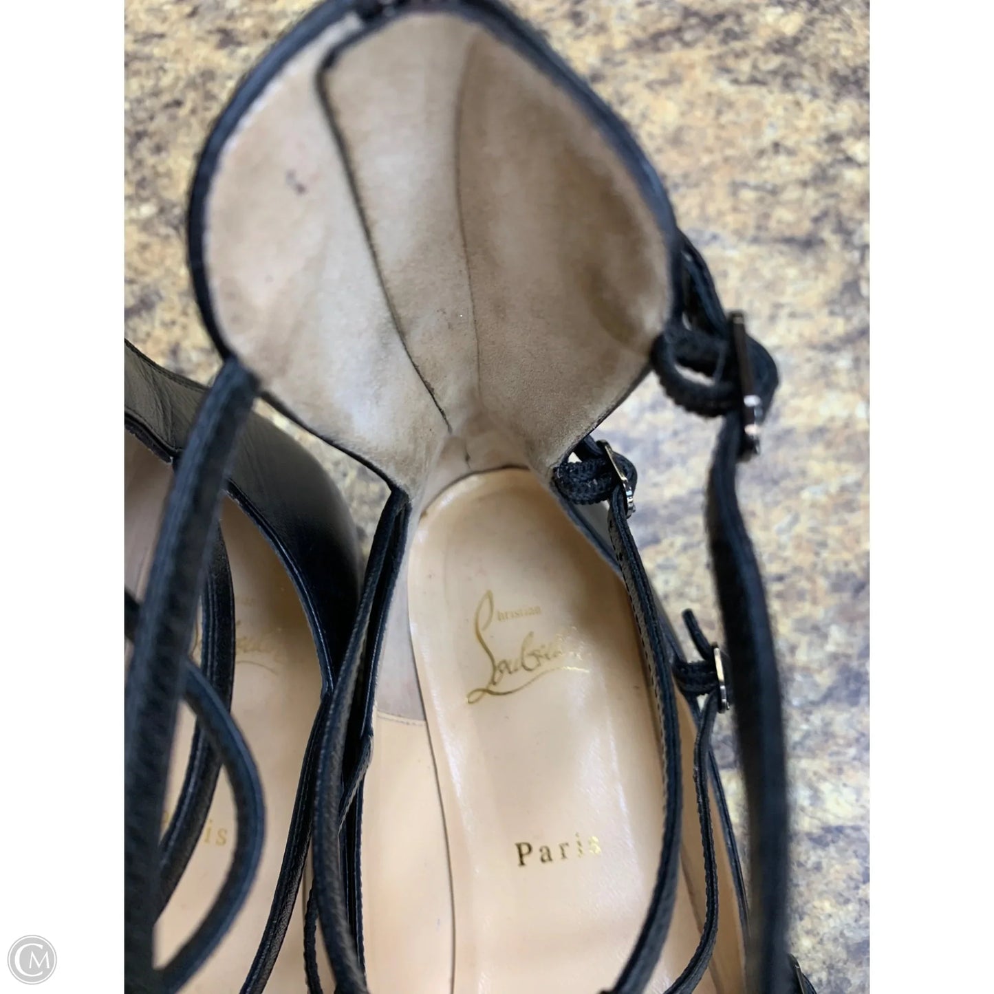 Shoes Luxury Designer By Christian Louboutin In Black, Size: 10