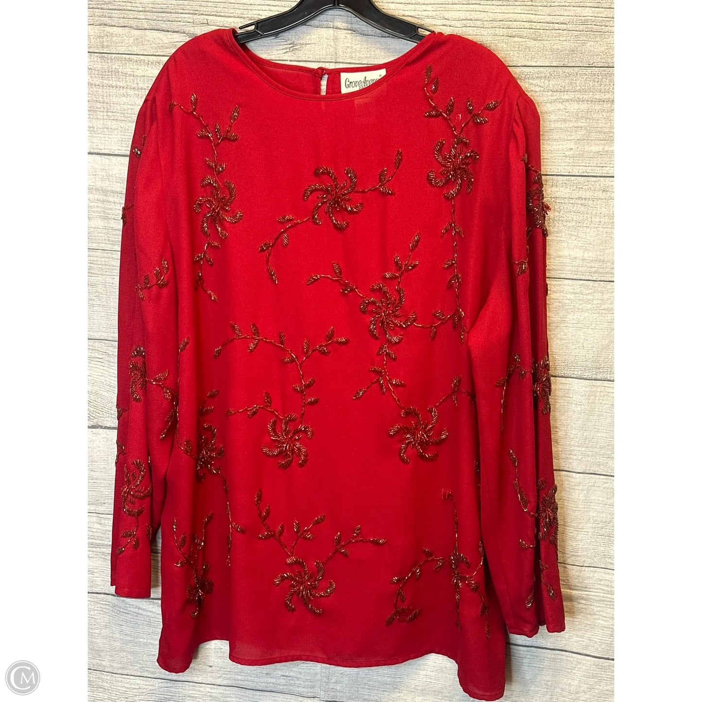 Blouse Long Sleeve By Clothes Mentor In Red, Size: 20