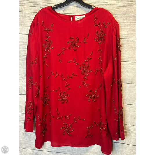 Blouse Long Sleeve By Clothes Mentor In Red, Size: 20