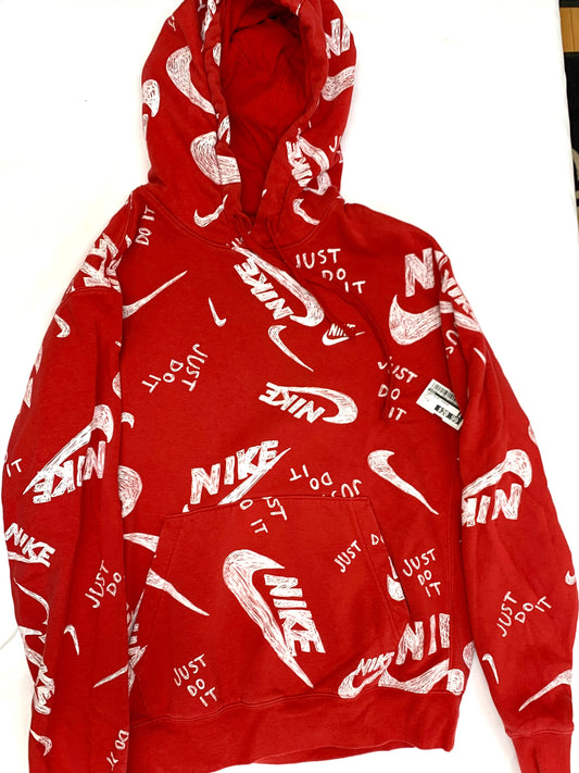 Sweatshirt Hoodie By Nike In Red, Size: M