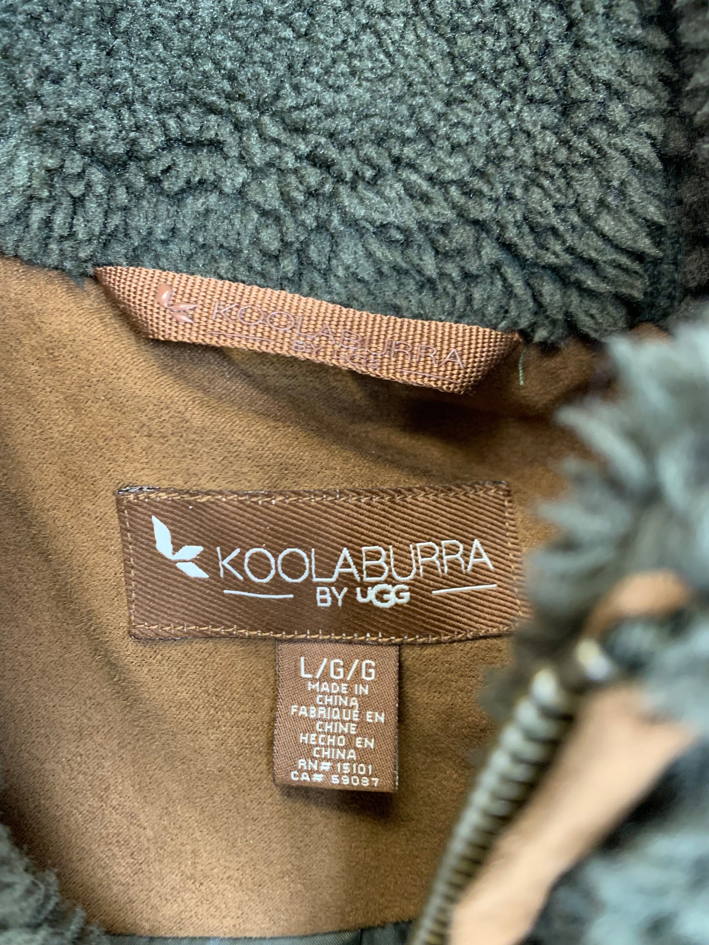 Coat Faux Fur & Sherpa By Koolaburra By Ugg In Green, Size: Large