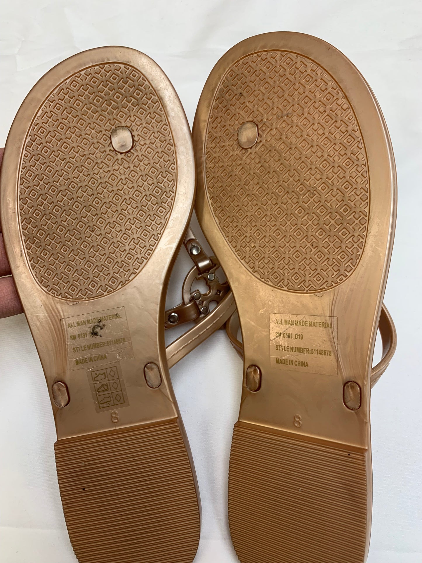 Sandals Flip Flops By Tory Burch In Brown, Size: 8