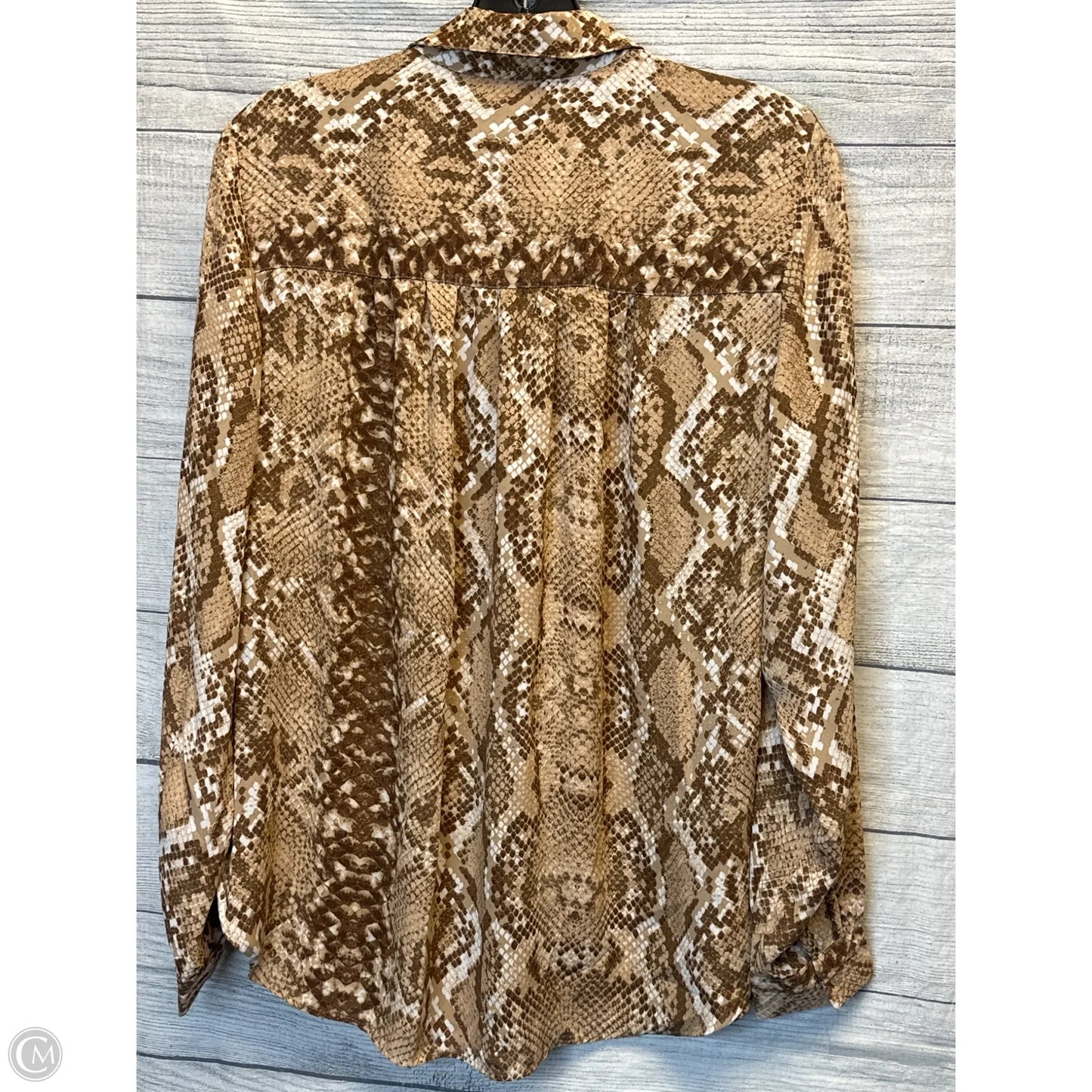 Top Long Sleeve By H&m In Animal Print, Size: 12