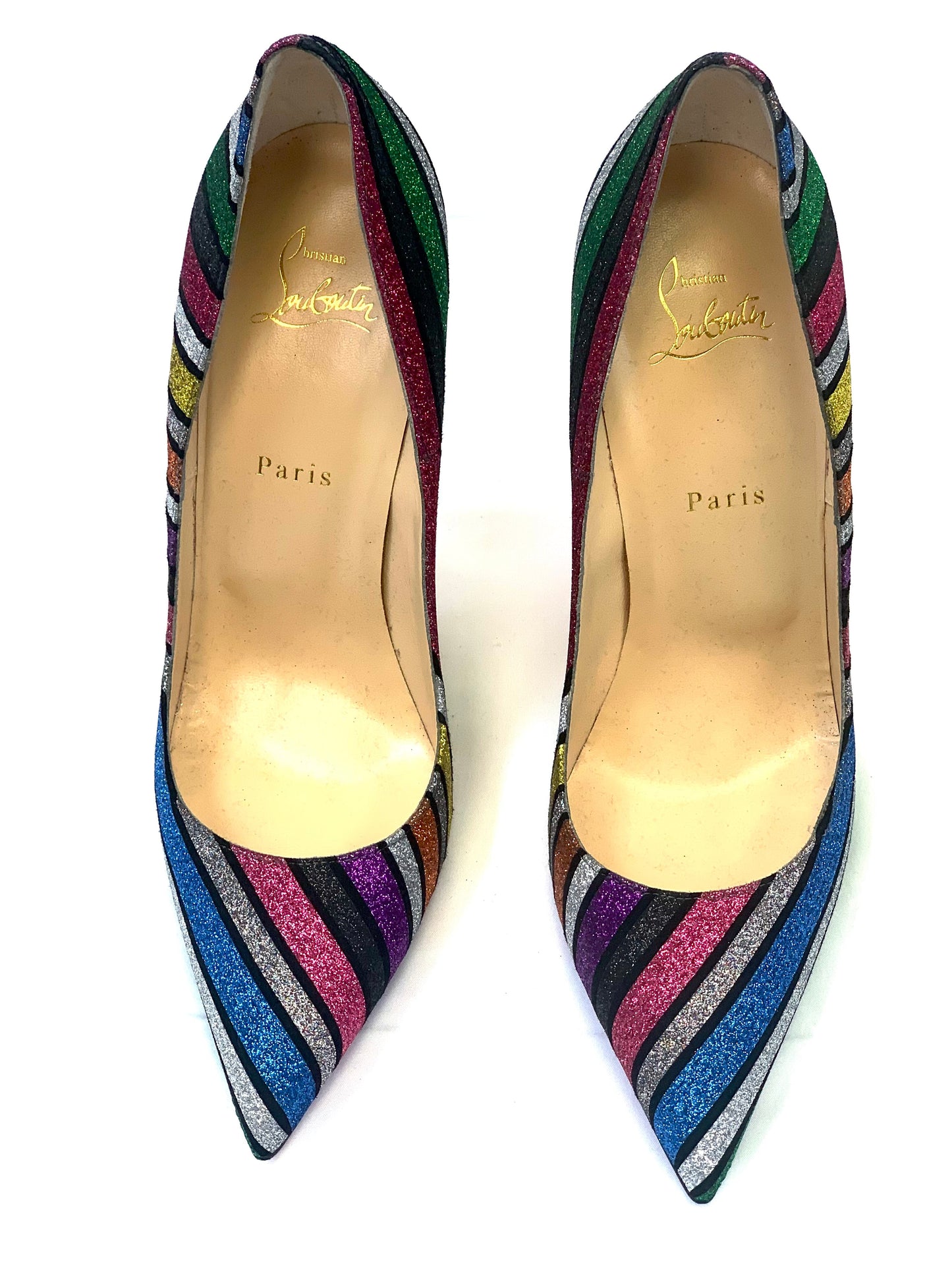 Shoes Heels Stiletto By Christian Louboutin In Multi-colored, Size: 9.5