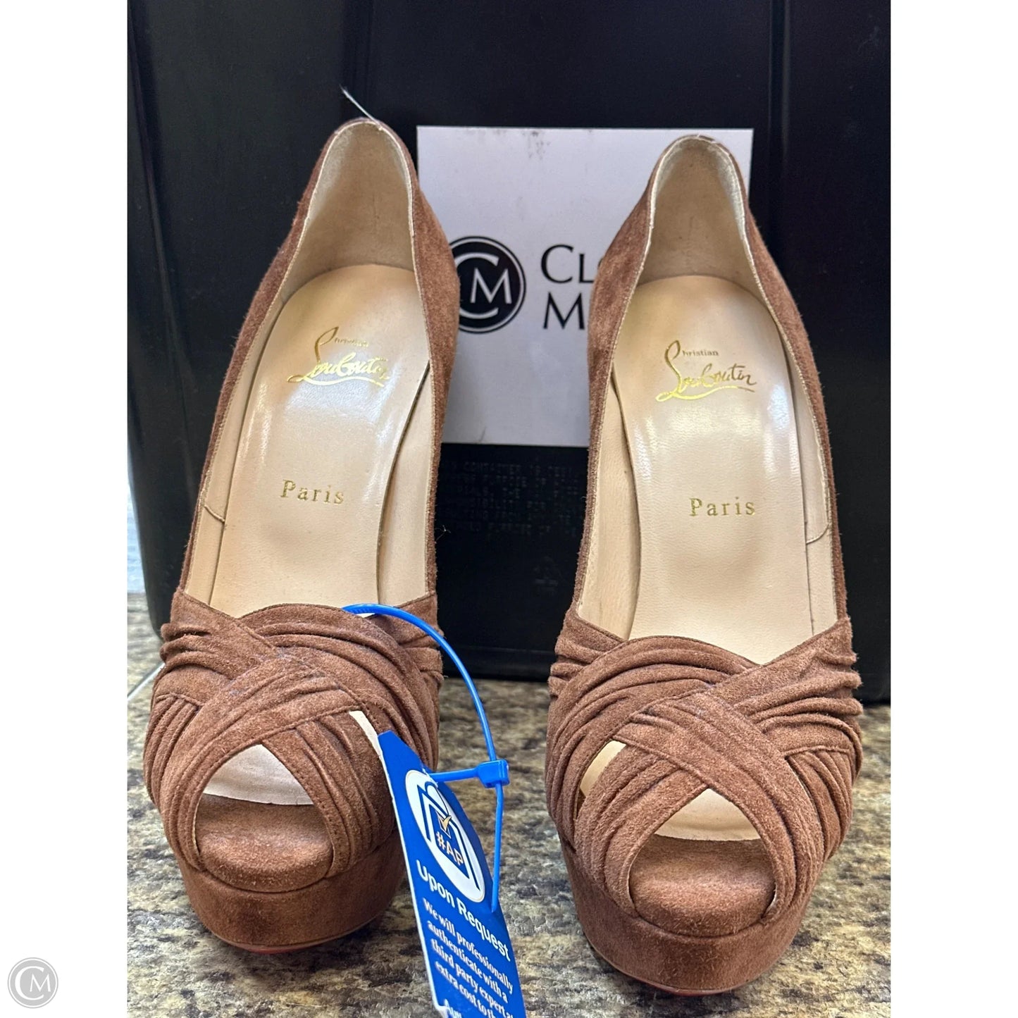 Shoes Heels Stiletto By Christian Louboutin In Tan, Size: 41