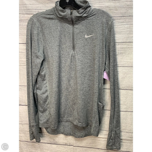 Athletic Top Long Sleeve Crewneck By Nike In Grey, Size: M