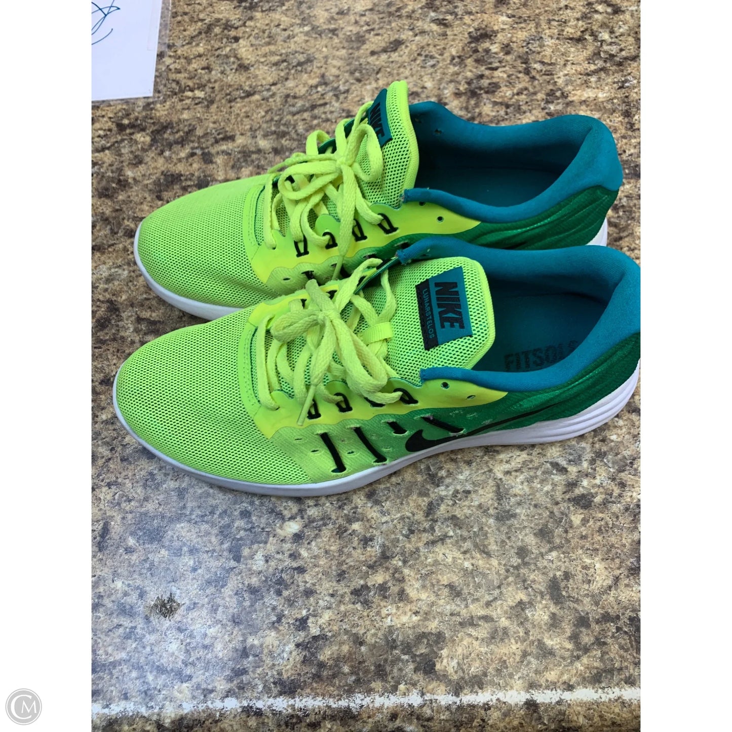 Shoes Athletic By Nike In Green & Yellow, Size: 8.5