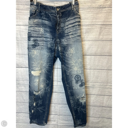 Jeans Cropped By Cmf In Blue & White, Size: 20