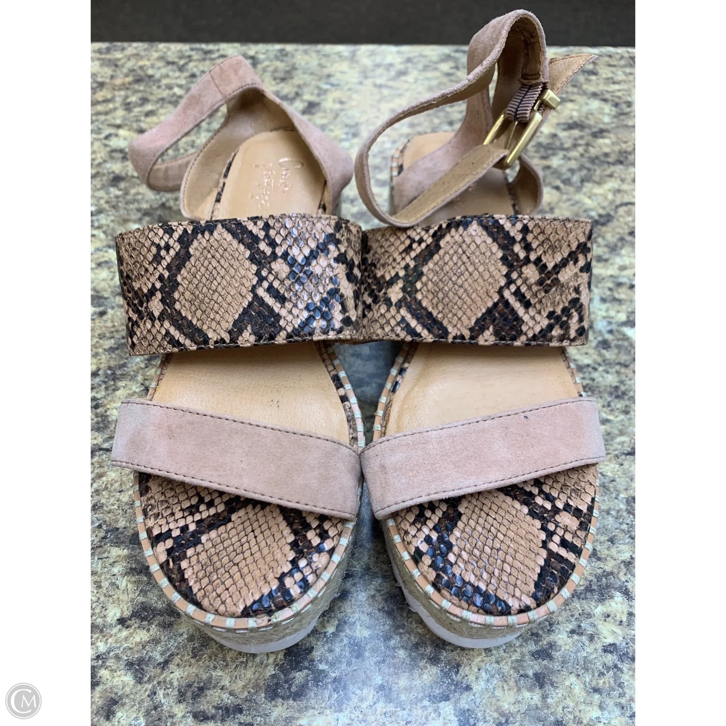 Shoes Heels Wedge By Crown Vintage In Animal Print, Size: 7