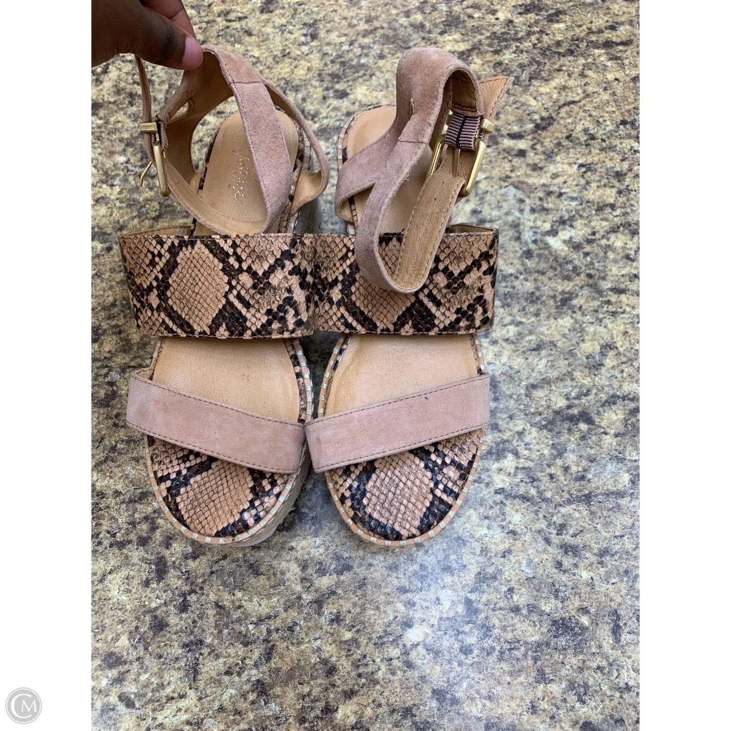 Shoes Heels Wedge By Crown Vintage In Animal Print, Size: 7