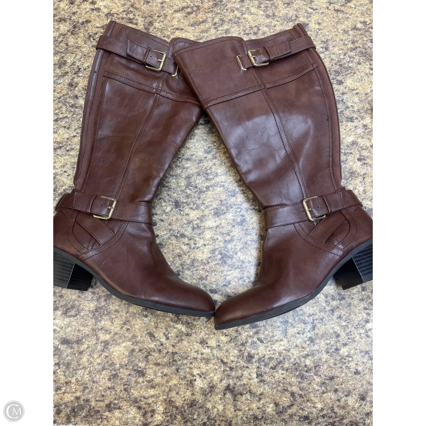 Boots Mid-calf Flats By Unisa In Brown, Size: 7.5