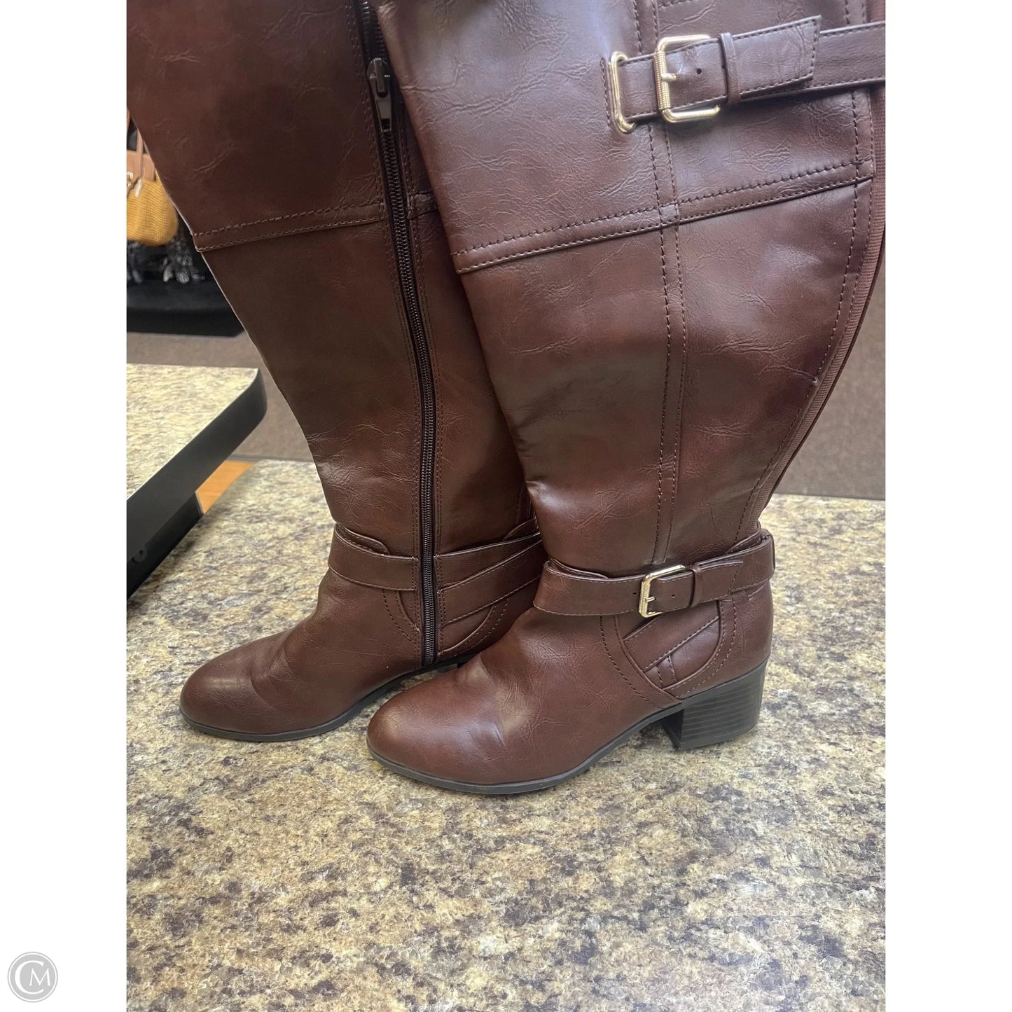 Boots Mid-calf Flats By Unisa In Brown, Size: 7.5