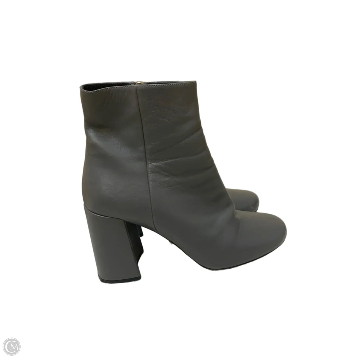 Boots Luxury Designer By Prada In Grey, Size: 10