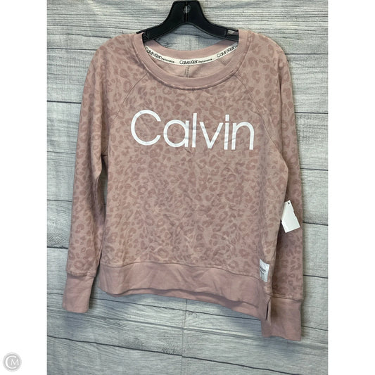 Athletic Sweatshirt Crewneck By Calvin Klein In Pink, Size: M
