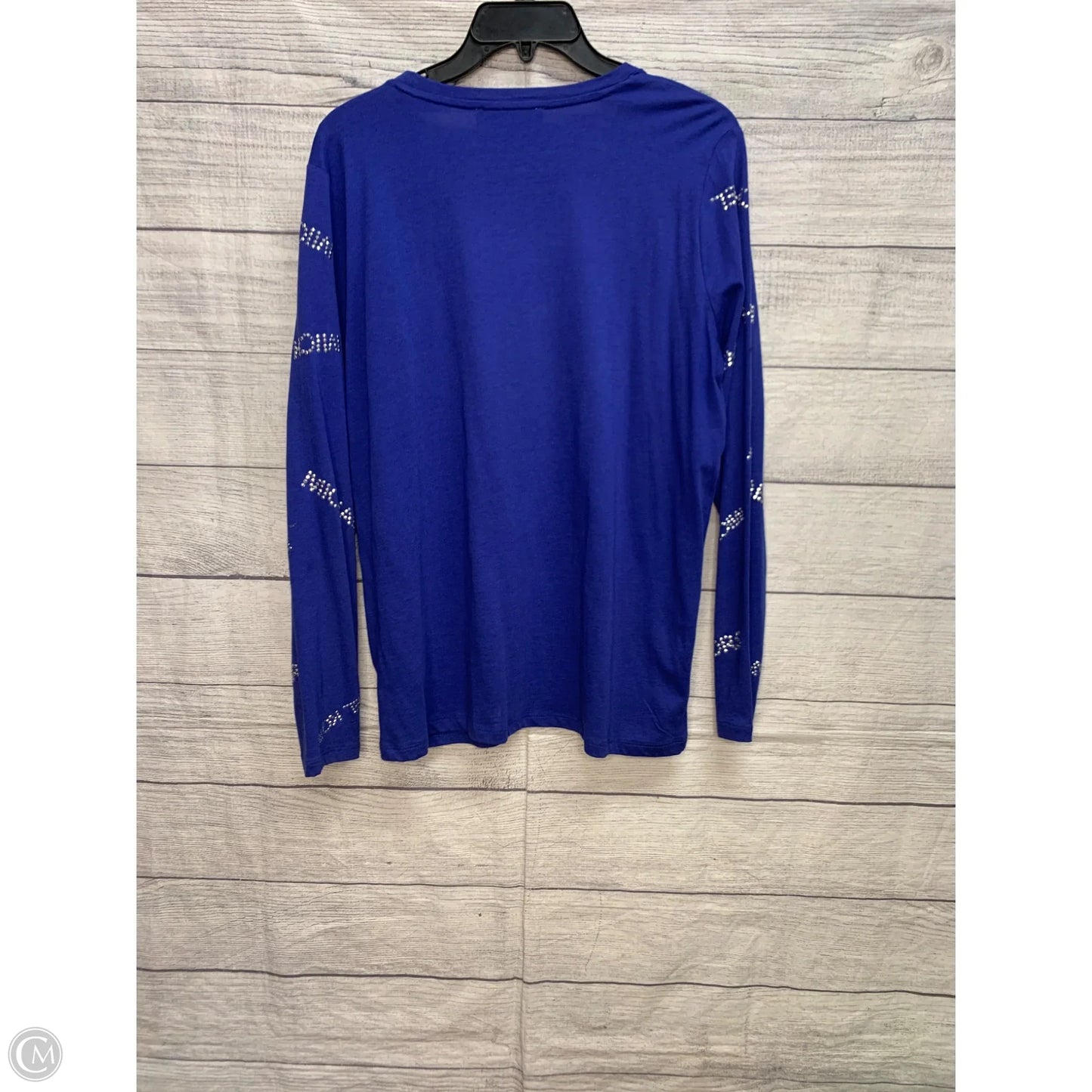 Top Long Sleeve By Michael By Michael Kors In Blue & Silver, Size: M