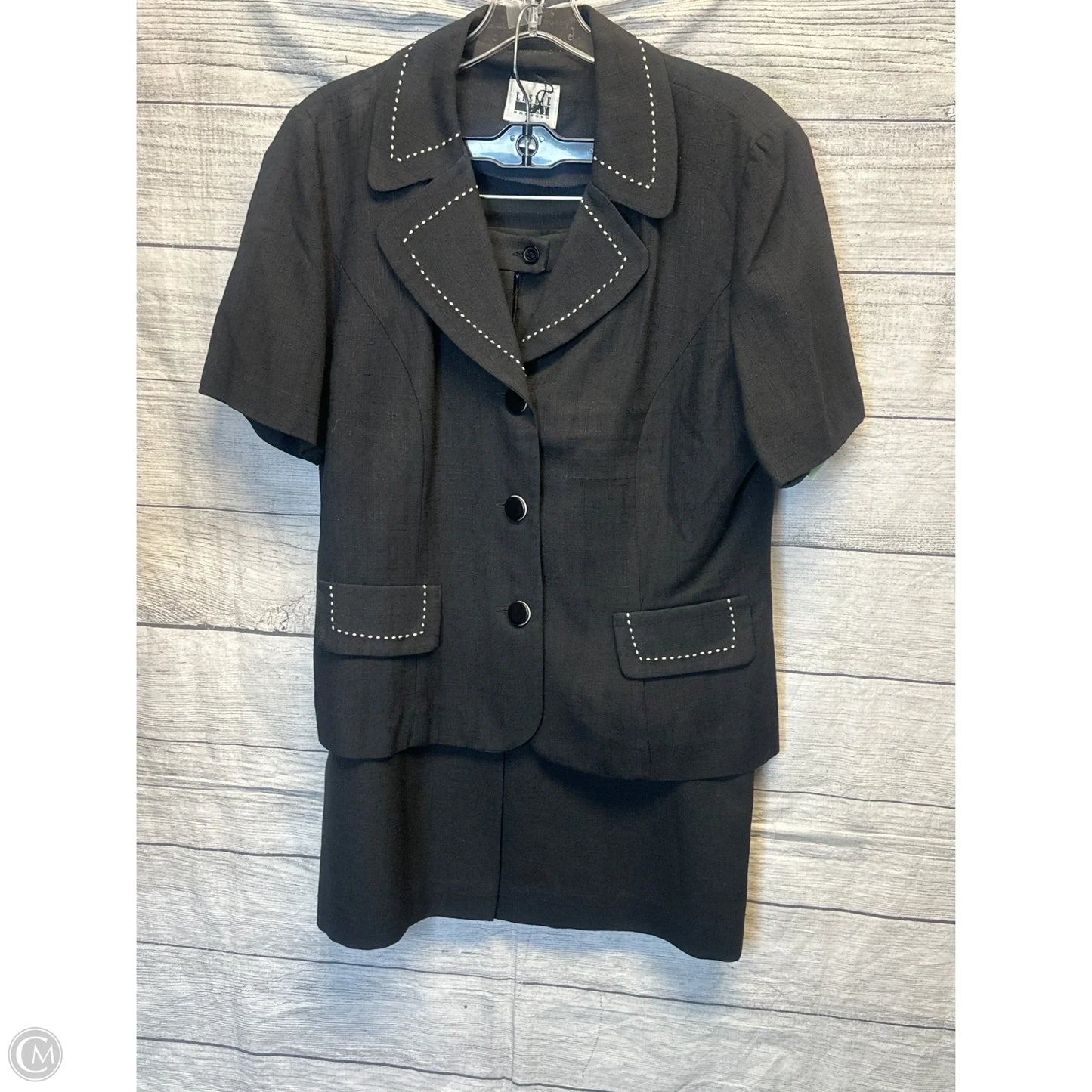 Skirt Set 2pc By Leslie Fay In Black, Size: 10