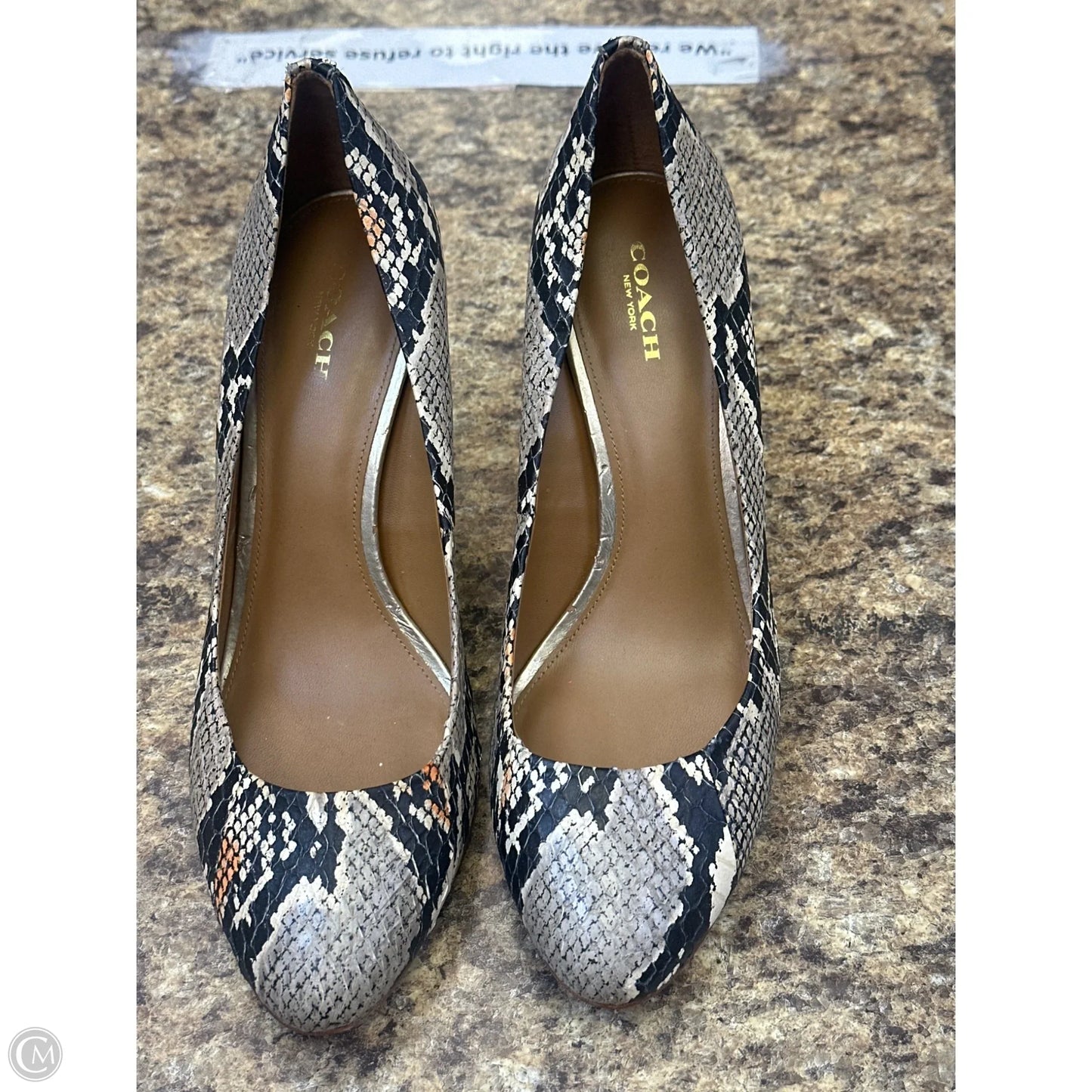 Shoes Designer By Coach In Snakeskin Print, Size: 9