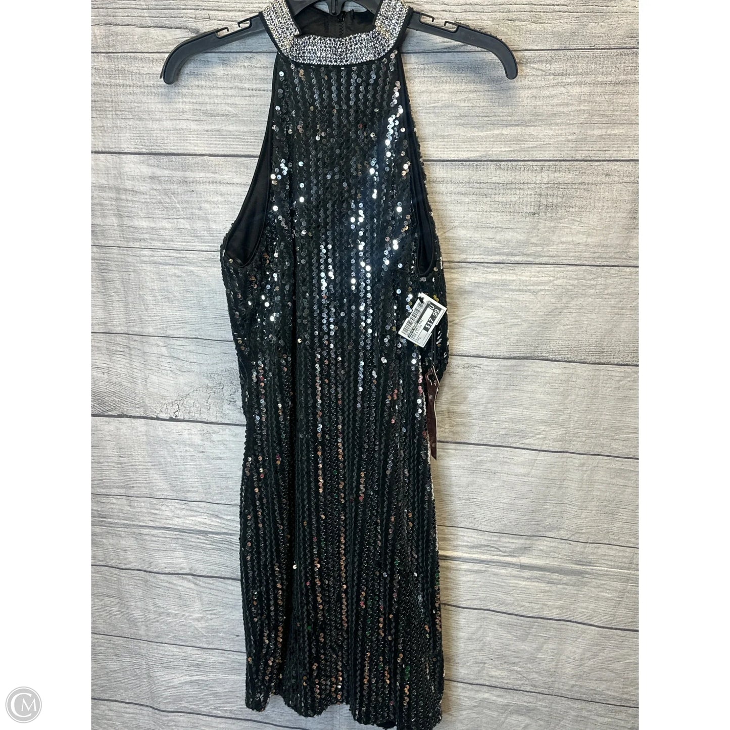 Dress Party Midi By Haute Monde In Black & Silver, Size: L
