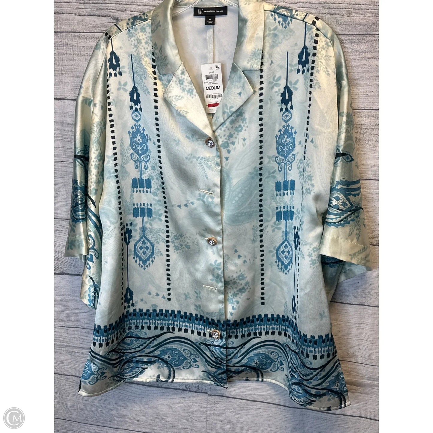 Blazer By International Concepts In Blue & Cream, Size: M