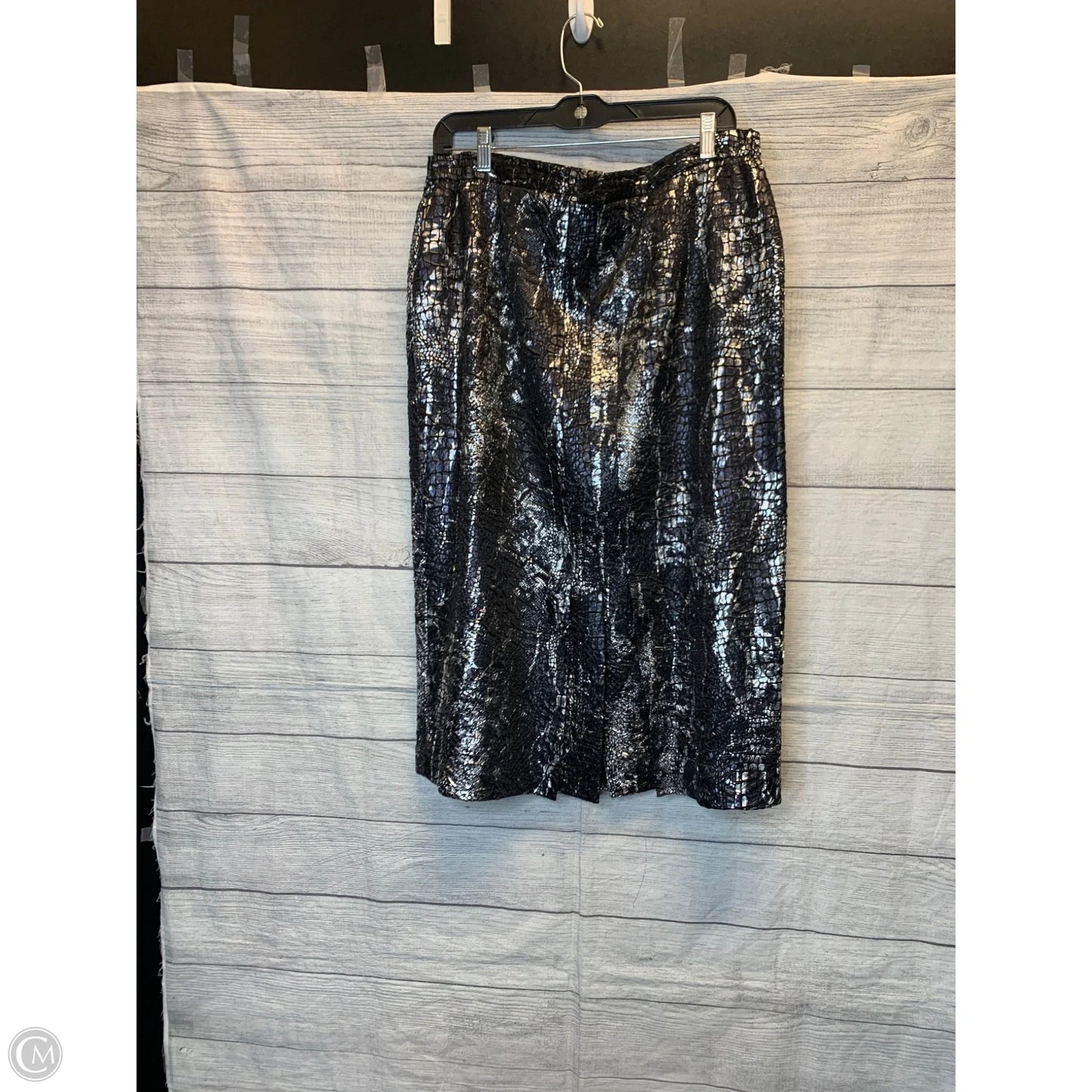 Skirt Maxi By Cmf In Black & Silver, Size: 20