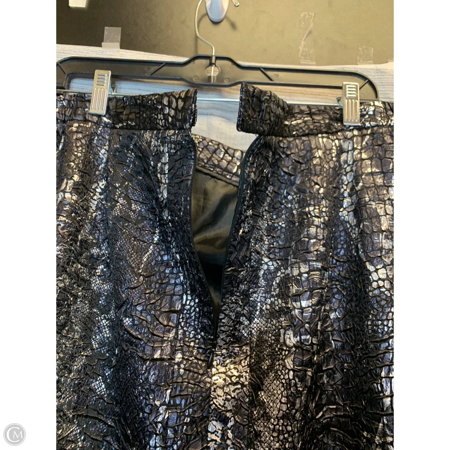 Skirt Maxi By Cmf In Black & Silver, Size: 20