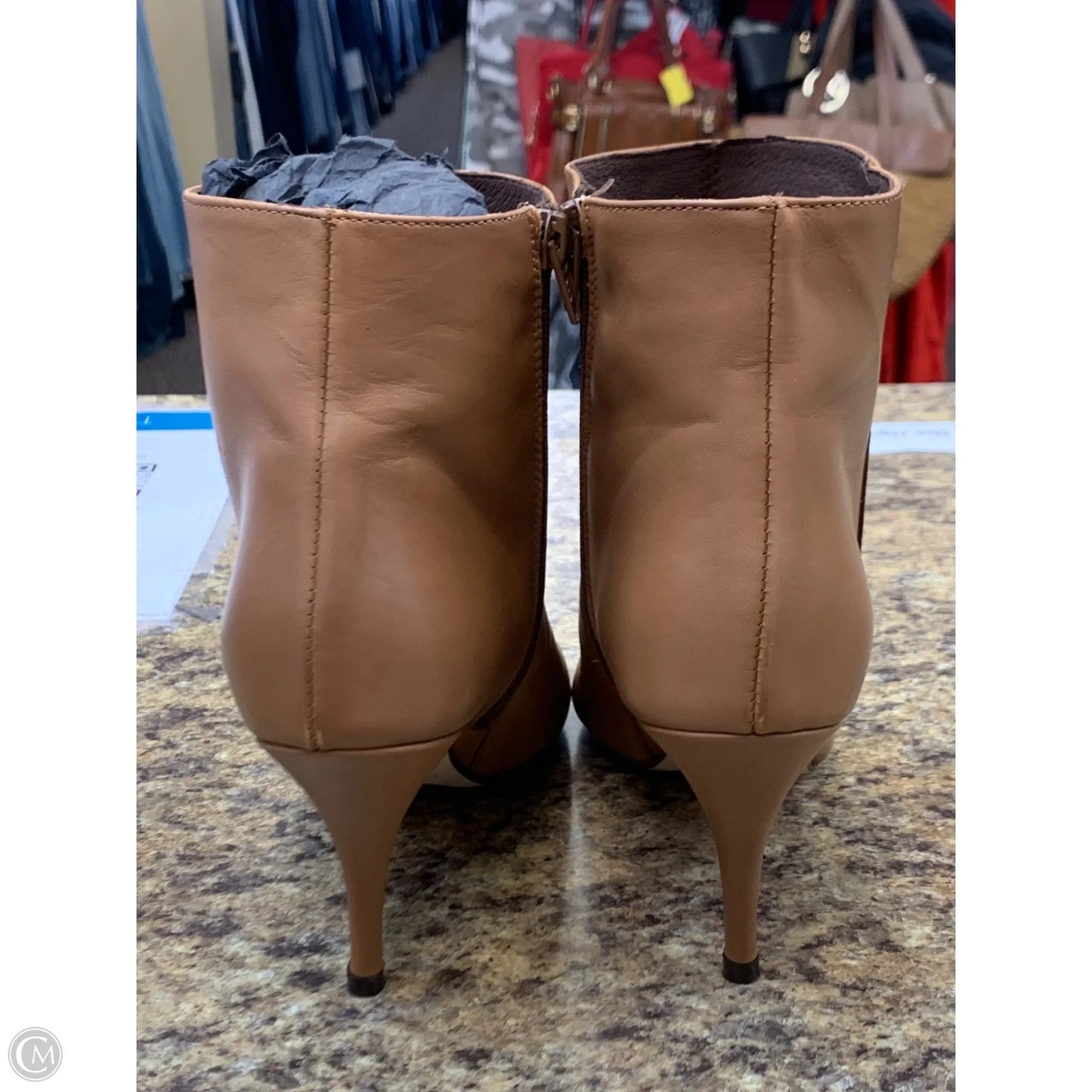 Boots Ankle Heels By Elodie In Brown, Size: 10