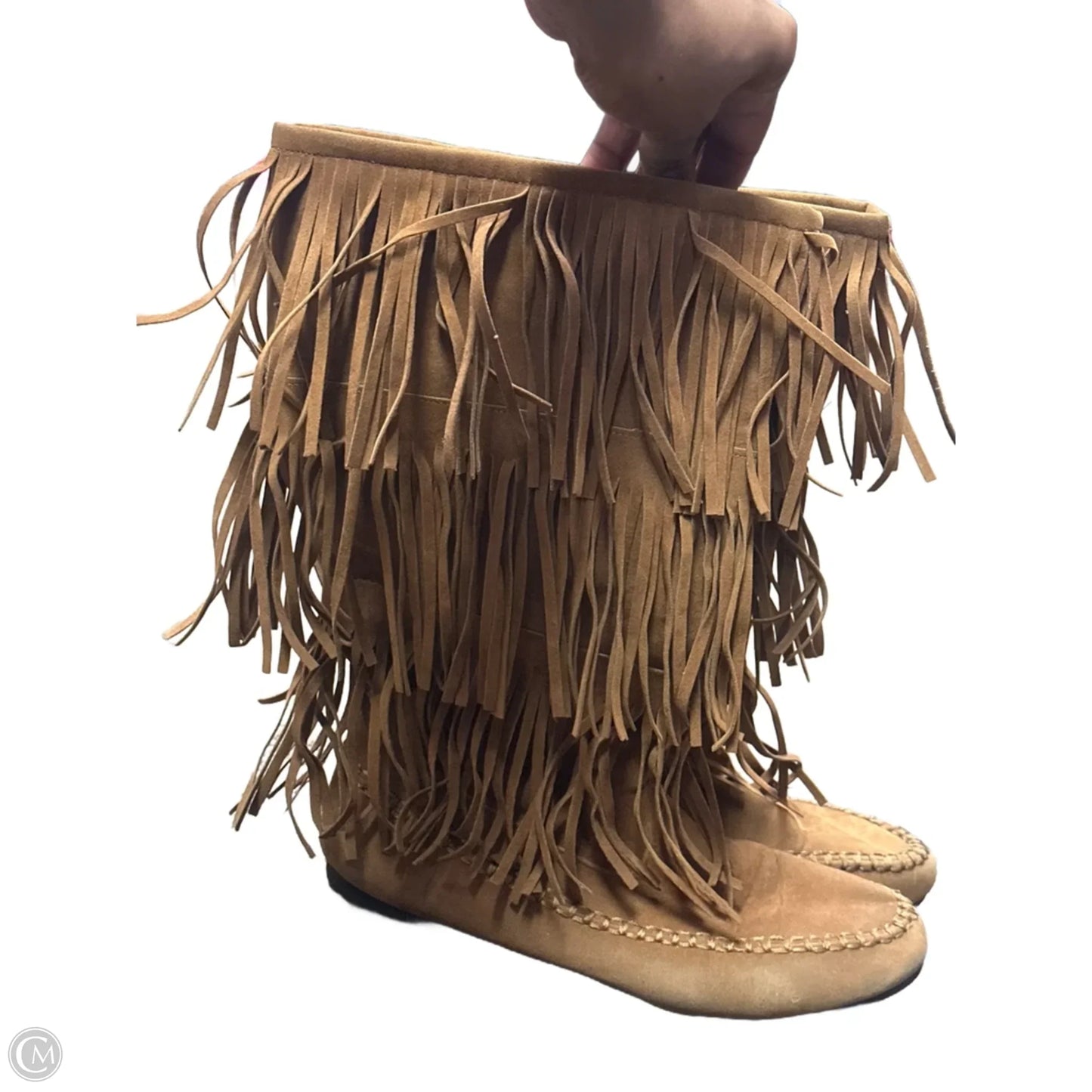 Boots Mid-calf Flats By Cmf In Tan, Size: 11