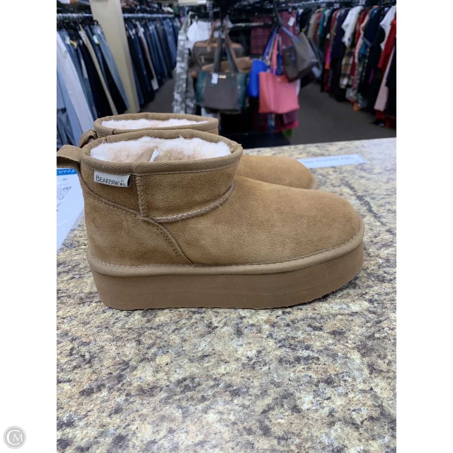 Boots Ankle Flats By Bearpaw In Tan, Size: 7