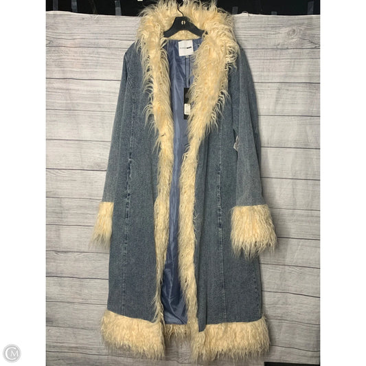 Coat Other By Fashion Nova In Blue & Cream, Size: Xl