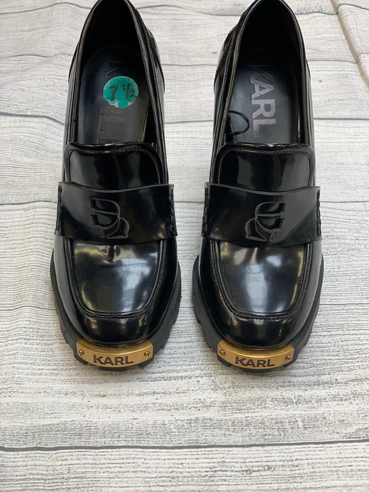 Black Shoes Heels Block Karl Lagerfeld, Size 7.5