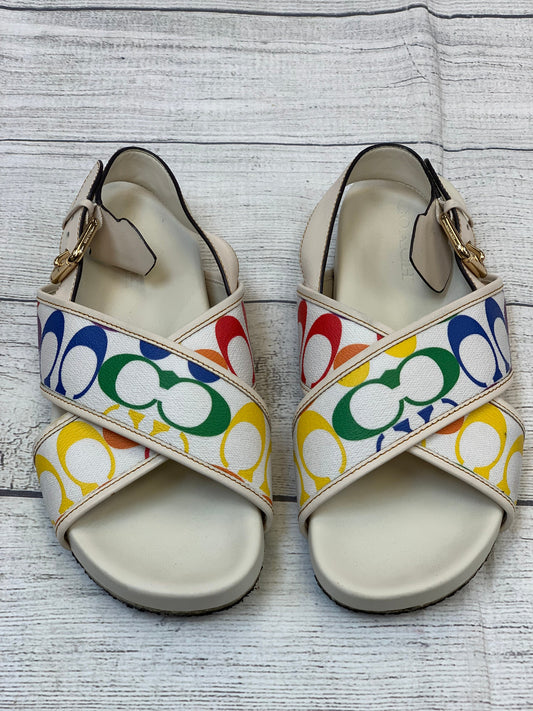 Multi-colored Sandals Flats Coach, Size 8