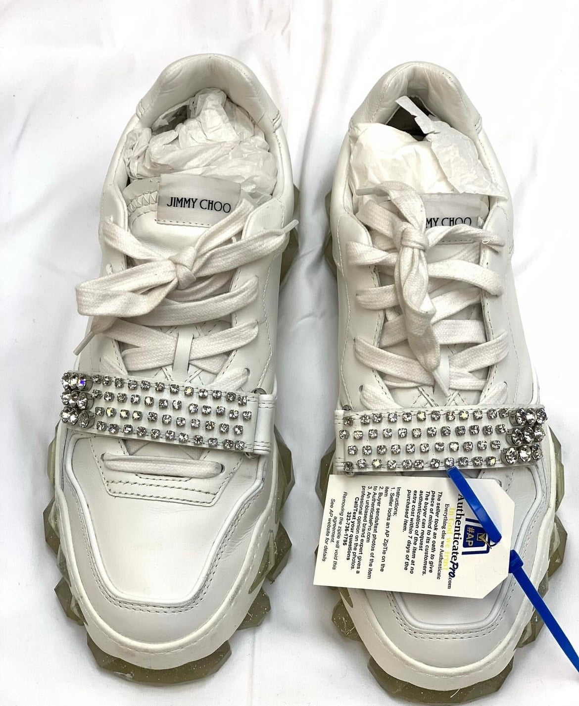 Shoes Sneakers By Jimmy Choo In White, Size: 11