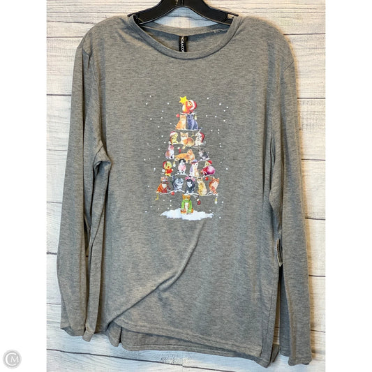 Top Long Sleeve By Cmf In Grey, Size: 2x