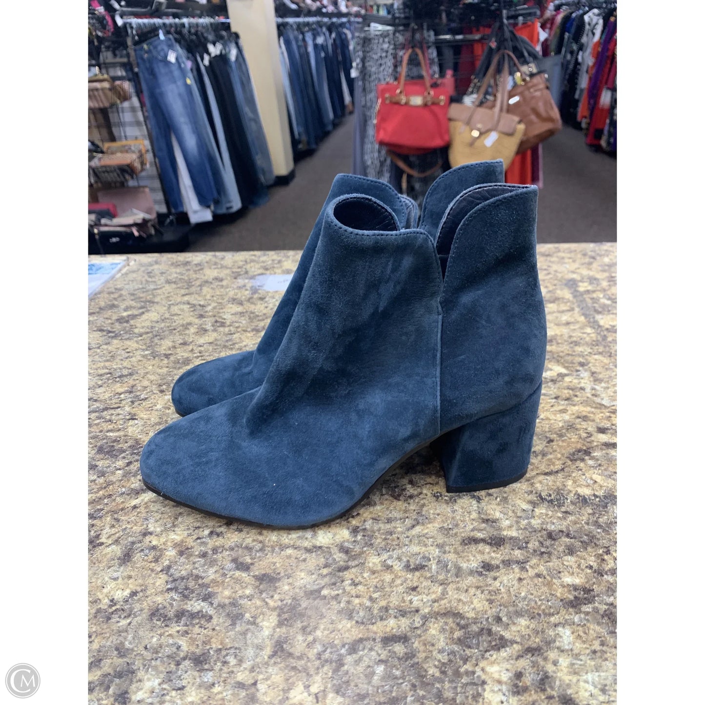 Boots Ankle Heels By Vince Camuto In Navy, Size: 7