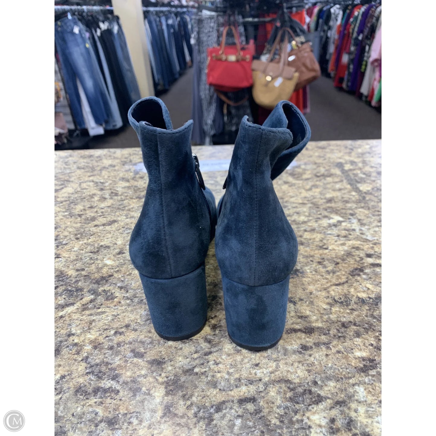 Boots Ankle Heels By Vince Camuto In Navy, Size: 7