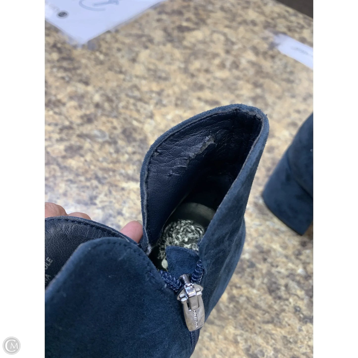 Boots Ankle Heels By Vince Camuto In Navy, Size: 7