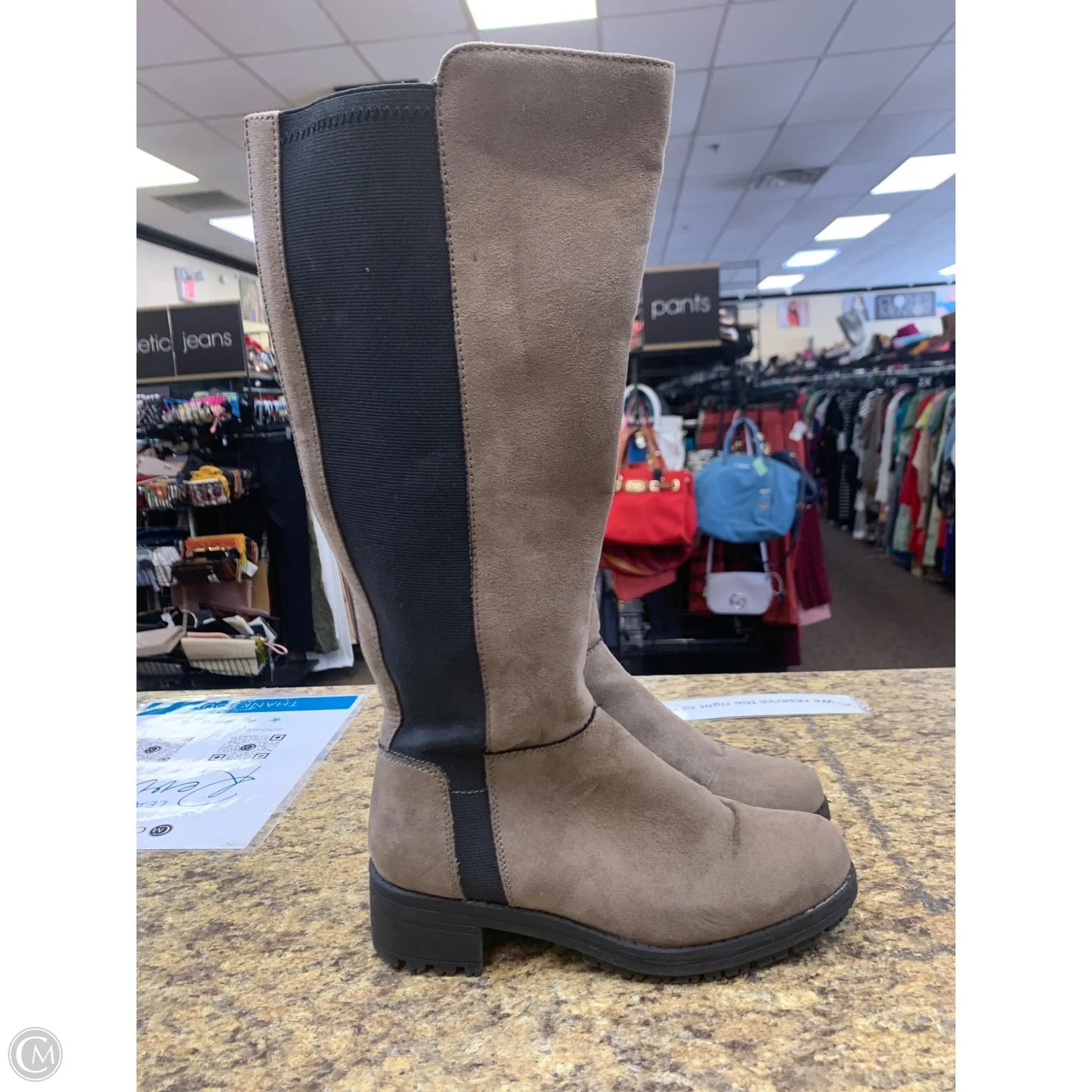 Boots Knee Flats By Arizona In Taupe, Size: 6