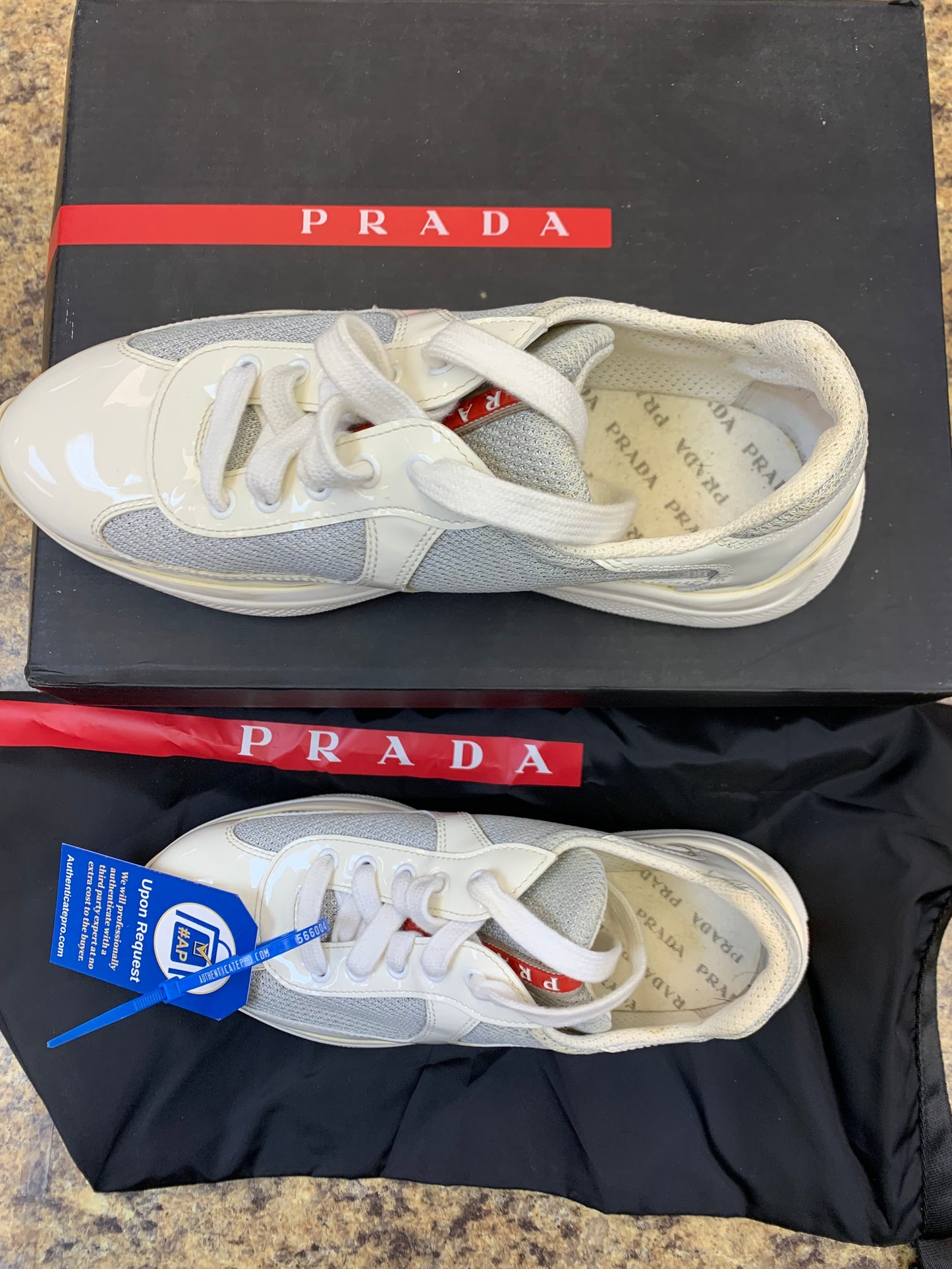 Shoes Designer By Prada In White, Size: 8