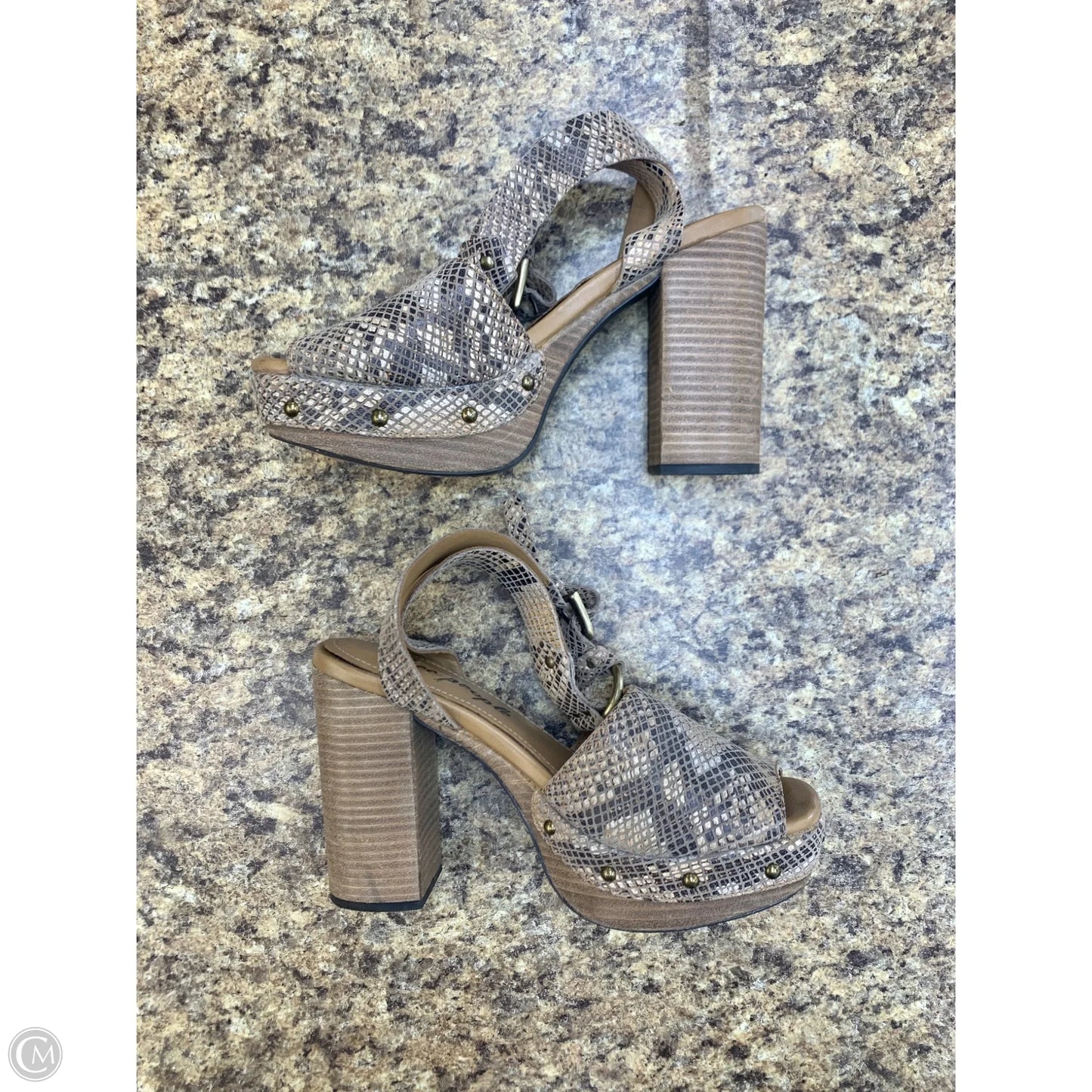 Shoes Heels Block By Free People In Snakeskin Print, Size: 9