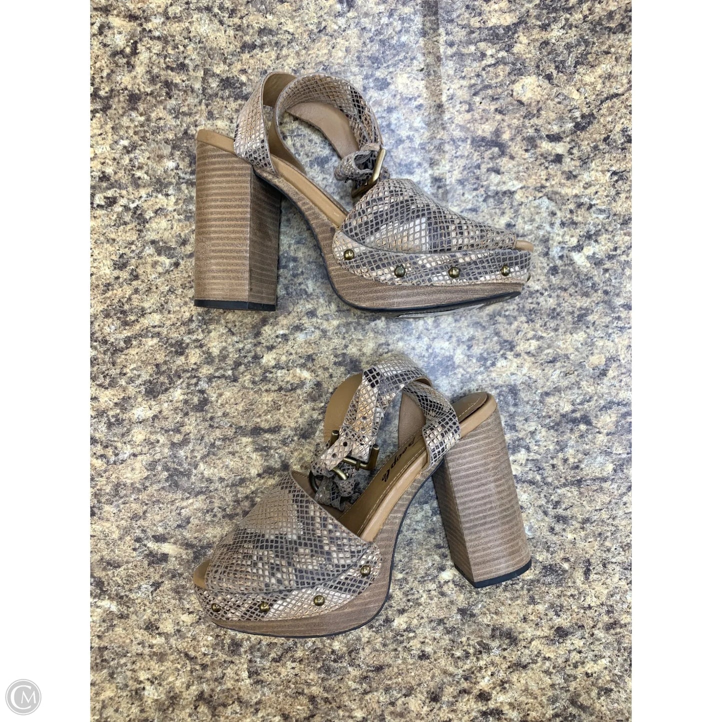 Shoes Heels Block By Free People In Snakeskin Print, Size: 9
