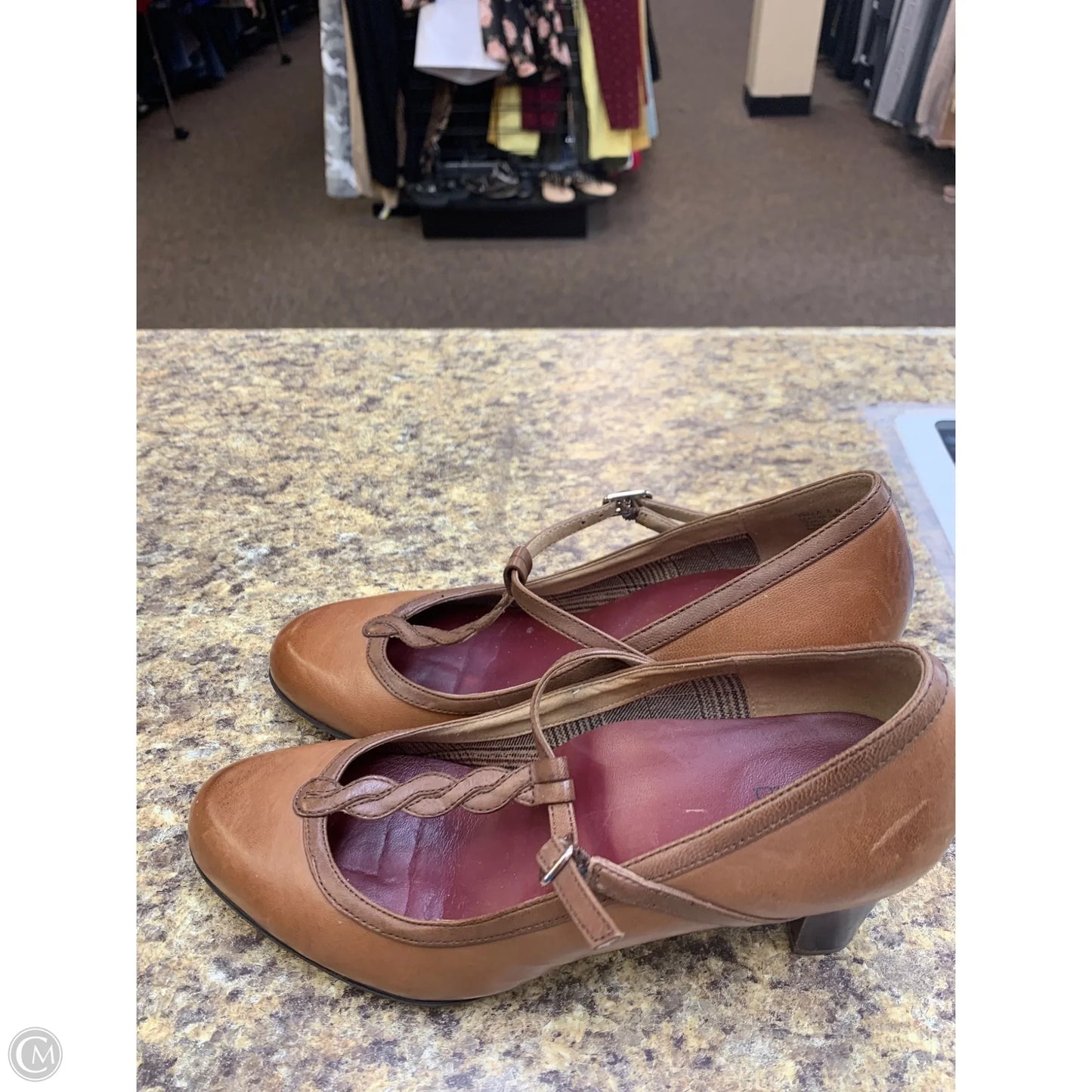 Shoes Heels Block By Abeo In Brown, Size: 8