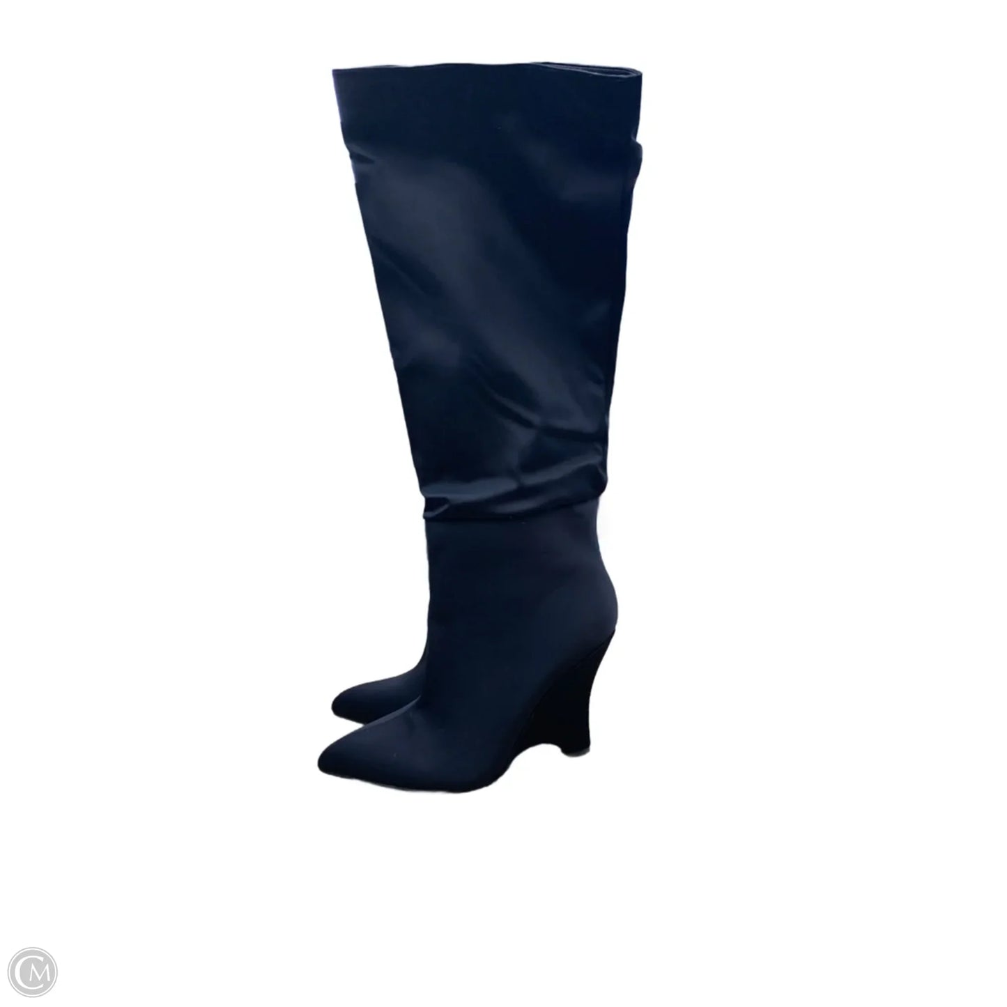 Boots Knee Heels By Clothes Mentor In Black, Size: 7