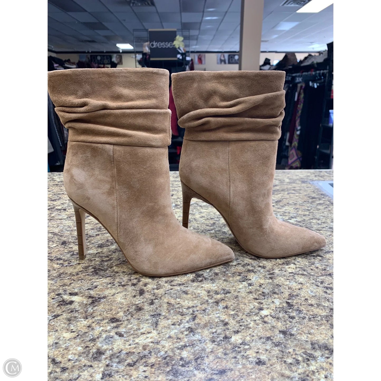 Boots Mid-calf Heels By Marc Fisher In Brown, Size: 7